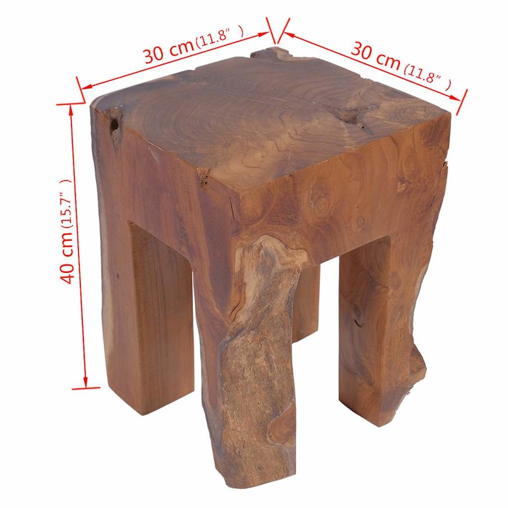 Stool Brown Solid teak wood Classic/Traditional Stool Square. Picture 12