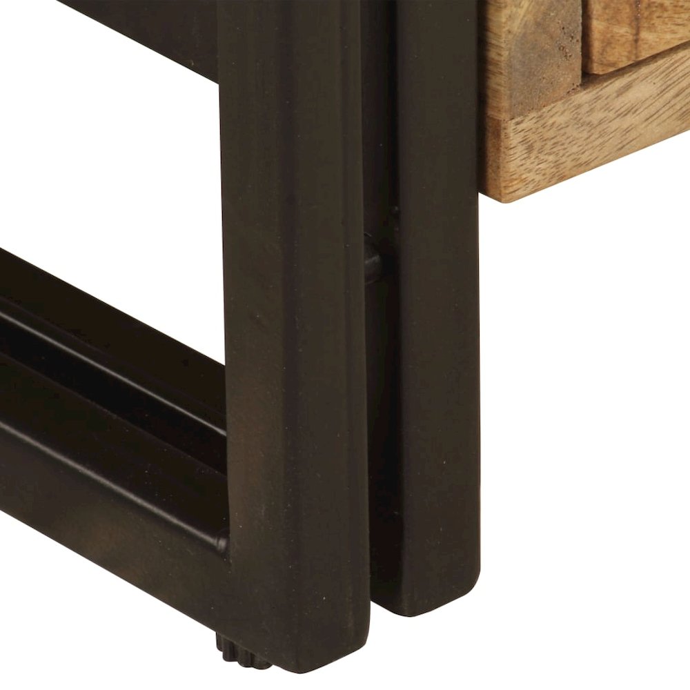 TV Cabinet Brown Solid Mango Wood Medium TV Cabinet Rectangular. Picture 9