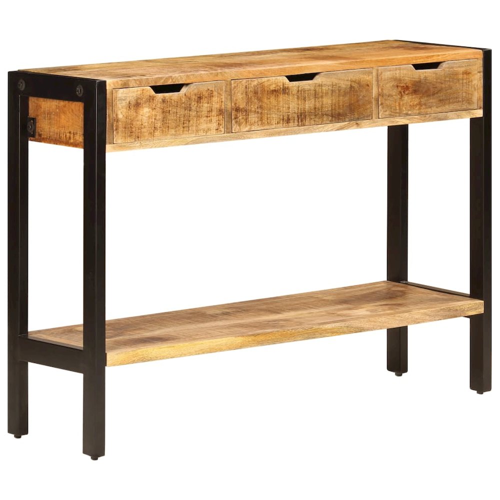 Sideboard Brown Solid mango wood, powder-coated steel Medium. Picture 1