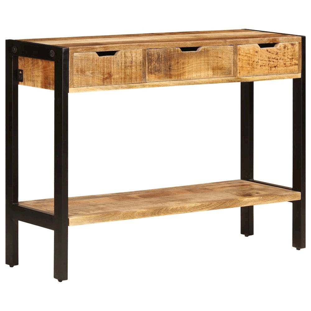 Sideboard Brown Solid mango wood, powder-coated steel Medium. Picture 11