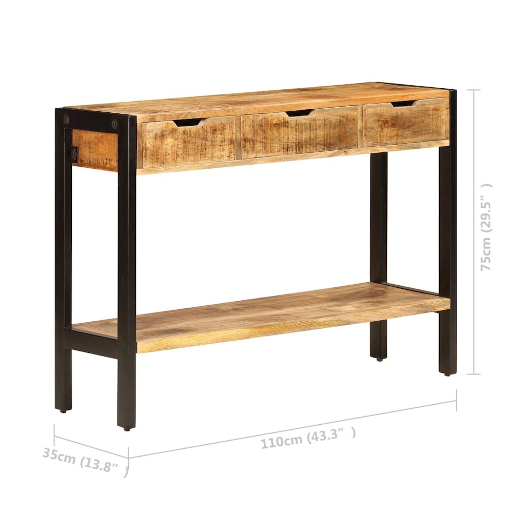 Sideboard Brown Solid mango wood, powder-coated steel Medium. Picture 8
