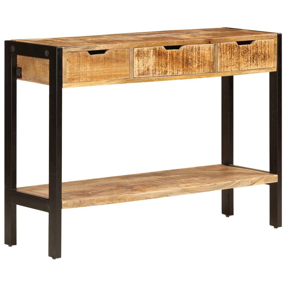 Sideboard Brown Solid mango wood, powder-coated steel Medium. Picture 10