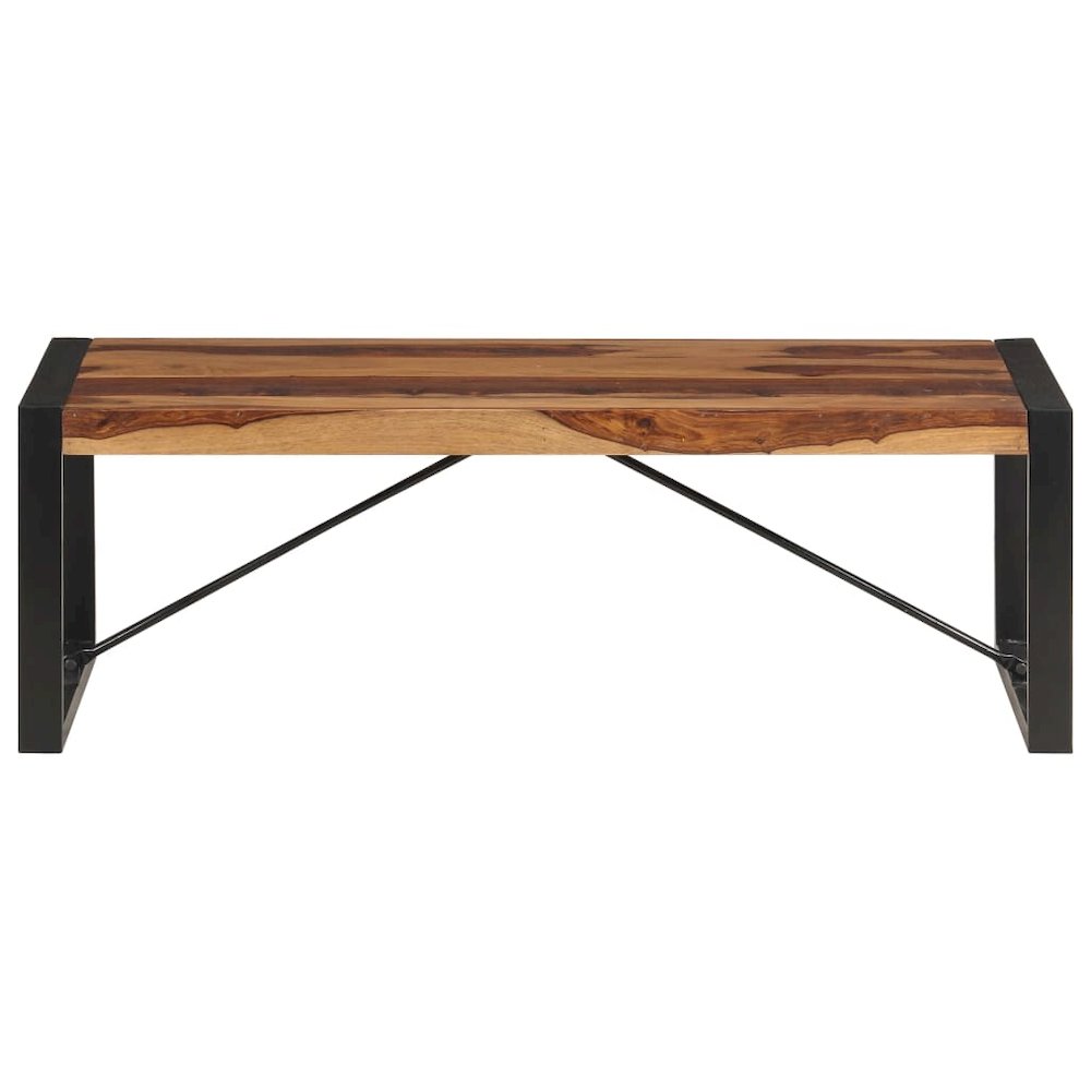 Coffee Table Brown Solid Sheesham wood, Powder-Coated Steel. Picture 2