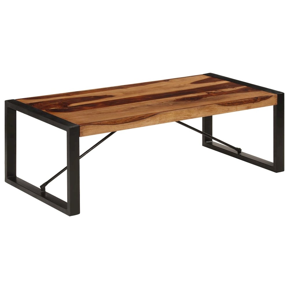 Coffee Table Brown Solid Sheesham wood, Powder-Coated Steel. Picture 7