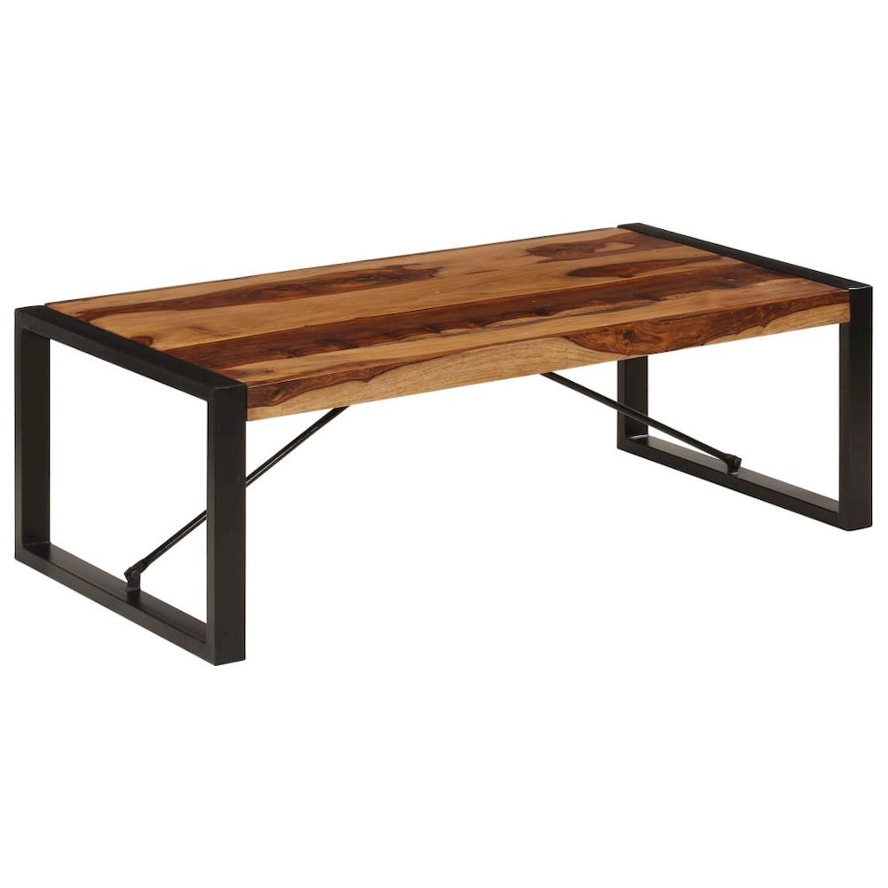 Coffee Table Brown Solid Sheesham wood, Powder-Coated Steel. Picture 8
