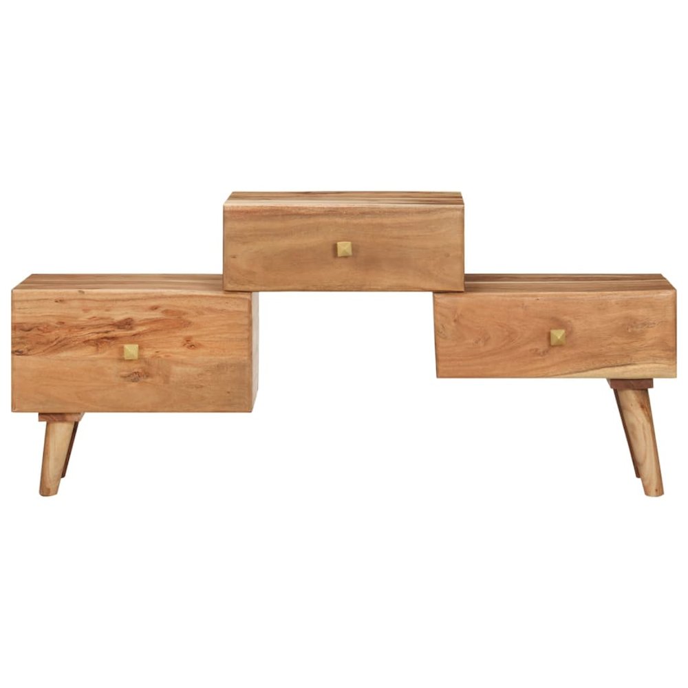 TV Stand Honey Solid acacia wood Medium TV Stand Rectangular. Picture 1
