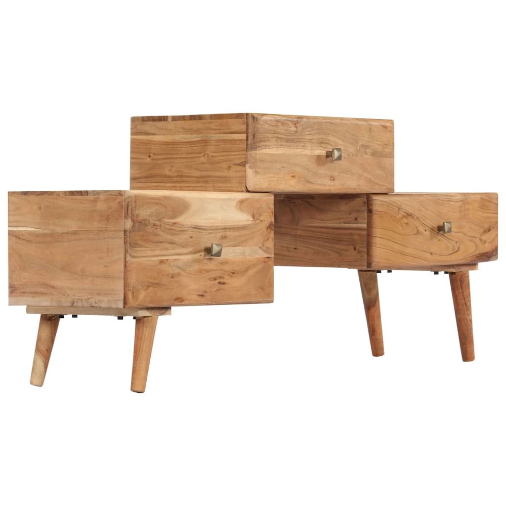TV Stand Honey Solid acacia wood Medium TV Stand Rectangular. Picture 2