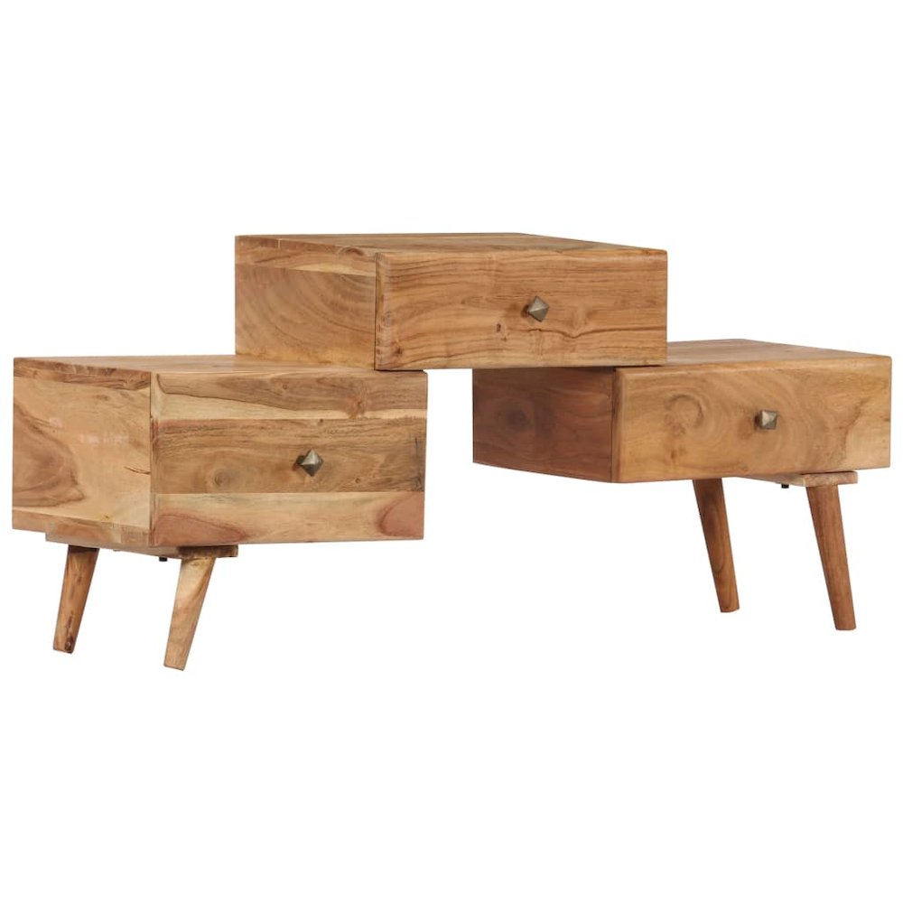 TV Stand Honey Solid acacia wood Medium TV Stand Rectangular. Picture 11