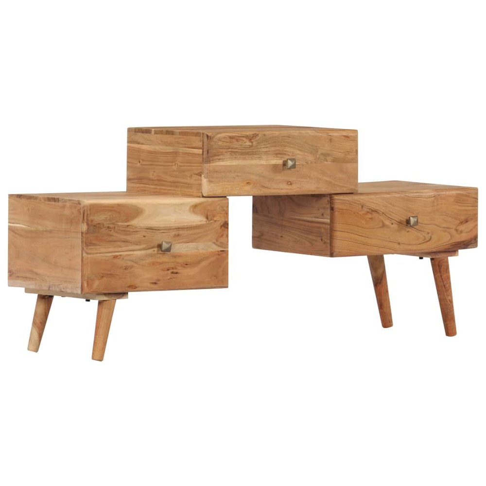 TV Stand Honey Solid acacia wood Medium TV Stand Rectangular. Picture 12