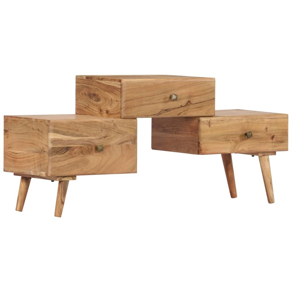 TV Stand Honey Solid acacia wood Medium TV Stand Rectangular. Picture 9