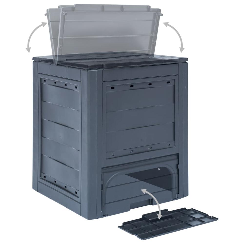 Garden Composter Grey Plastic Medium Lightweight Composter. Picture 5