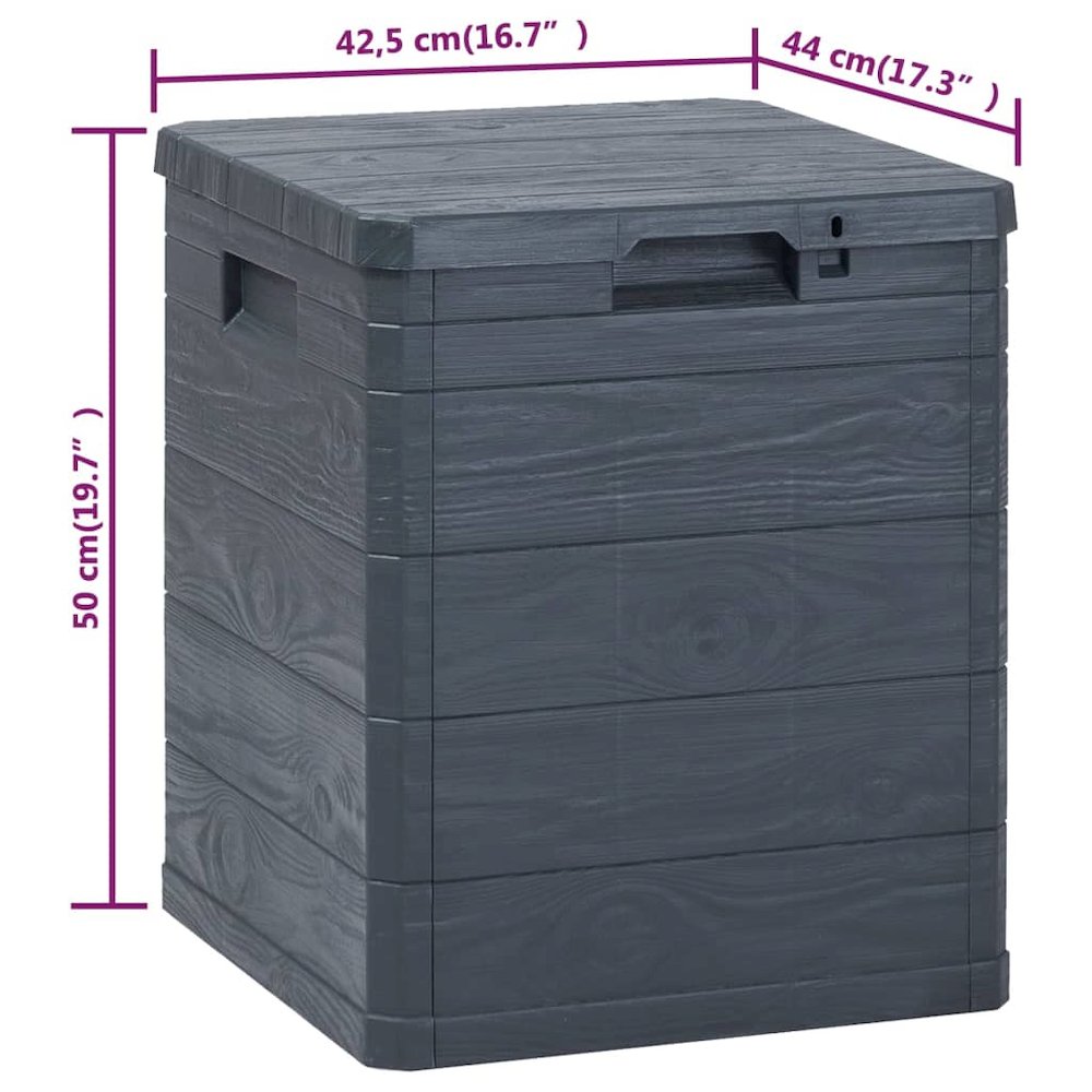 Storage Box Anthracite Plastic (with wood effect) Compact. Picture 8