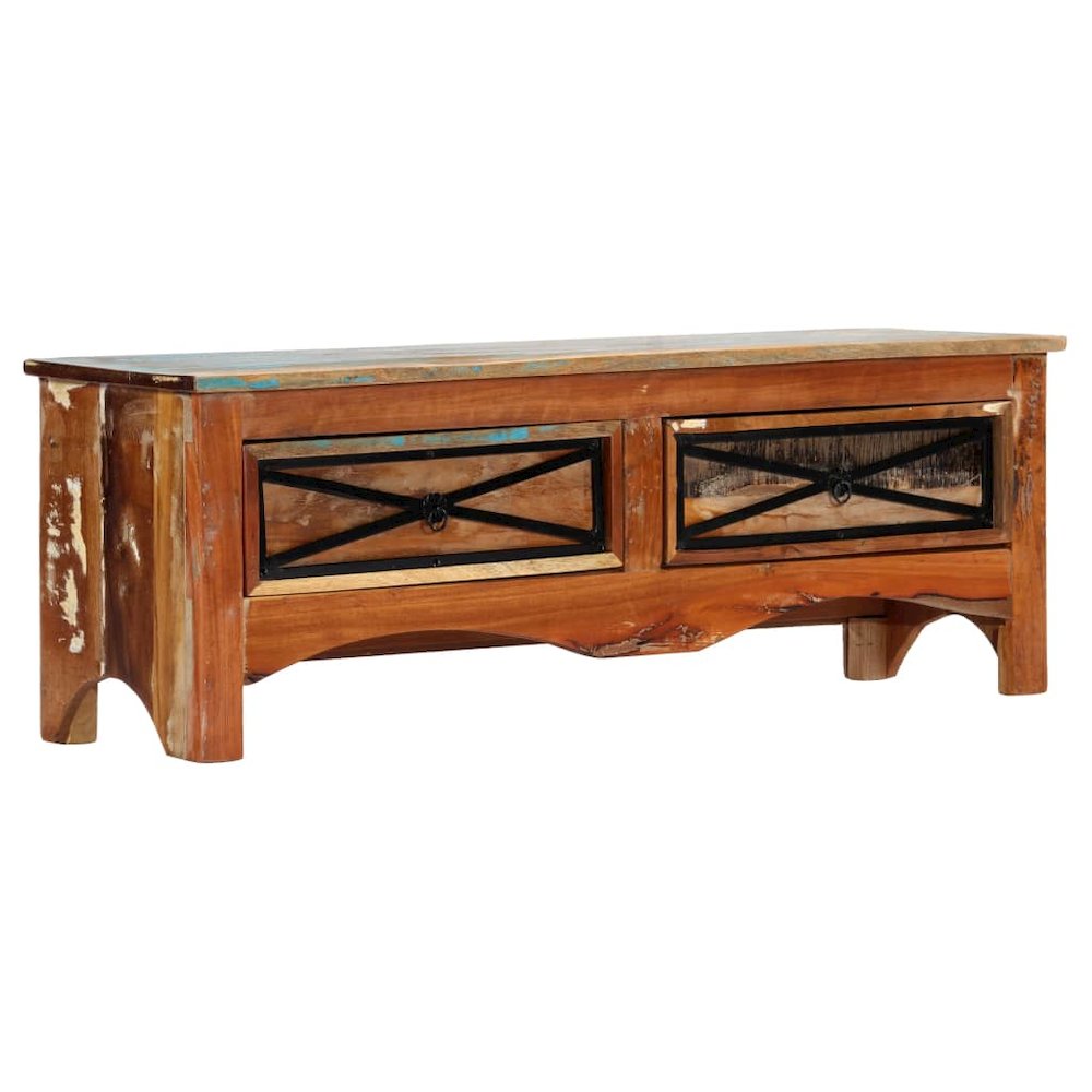 TV Cabinet Multicolor Solid Reclaimed Wood 47.2x11.8x15.7 in. Picture 1