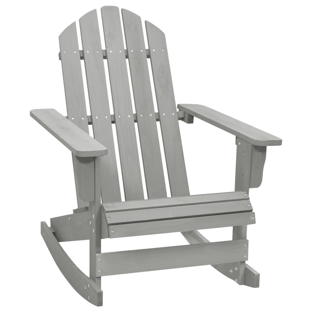 Garden Rocking Chair Grey Hardwood Standard Durable. Picture 1