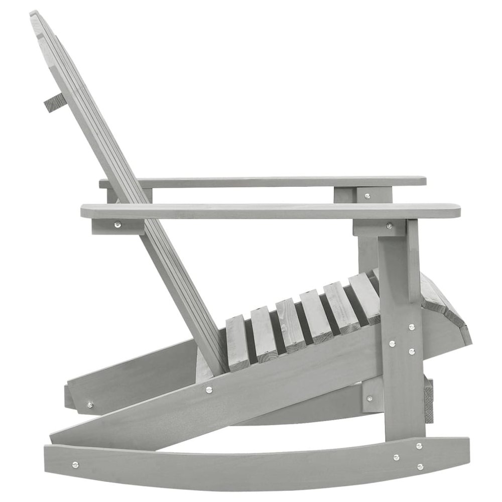Garden Rocking Chair Grey Hardwood Standard Durable. Picture 3