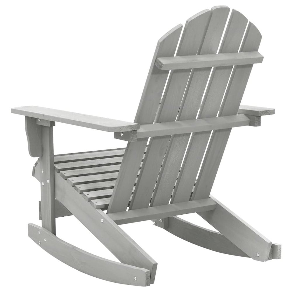 Garden Rocking Chair Grey Hardwood Standard Durable. Picture 4