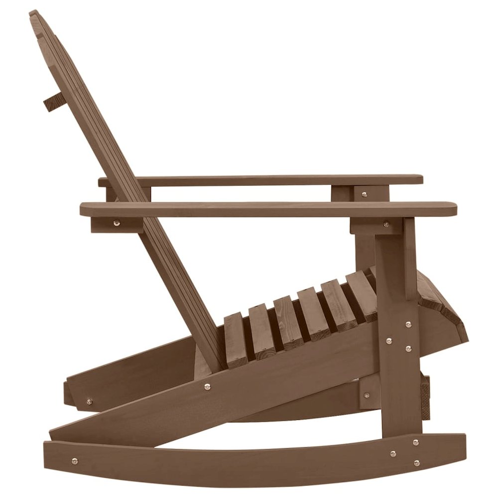 Garden Rocking Chair Natural Brown Hardwood, Pine Medium. Picture 3