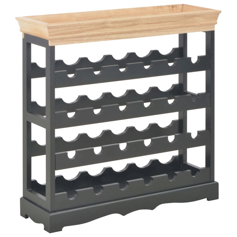 vidaXL Wine Cabinet Black 27.6"x8.9"x27.8" MDF, 280067. Picture 1