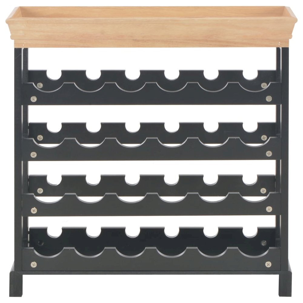 vidaXL Wine Cabinet Black 27.6"x8.9"x27.8" MDF, 280067. Picture 3