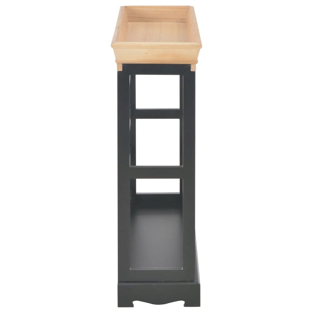 vidaXL Wine Cabinet Black 27.6"x8.9"x27.8" MDF, 280067. Picture 4