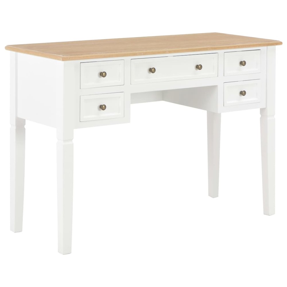 Writing Desk White and Brown MDF and Pinewood Standard. Picture 1