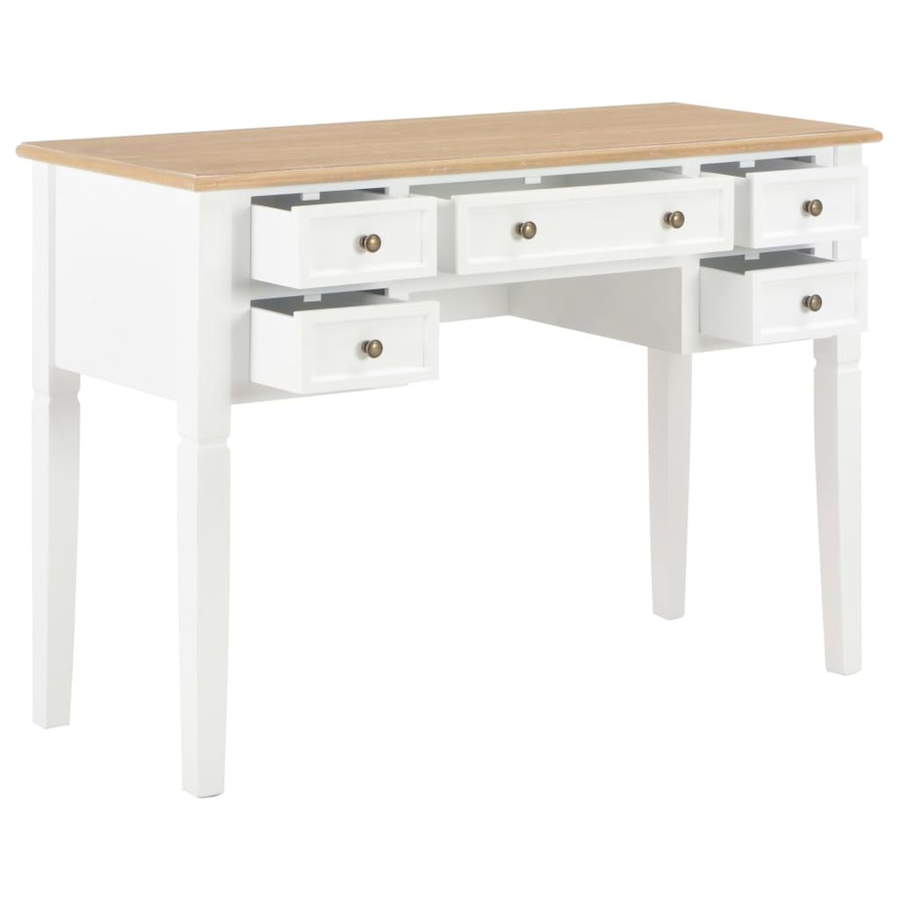 Writing Desk White and Brown MDF and Pinewood Standard. Picture 2