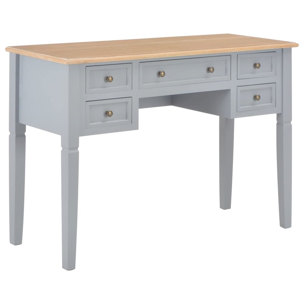 Writing Desk Gray MDF 43.1 in length, 17.7 in width, 30.5 in height. Picture 1