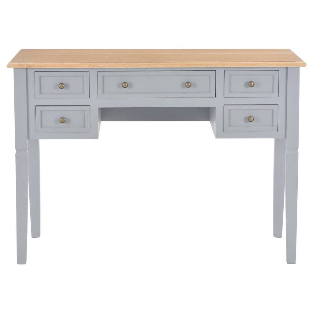 Writing Desk Gray MDF 43.1 in length, 17.7 in width, 30.5 in height. Picture 3