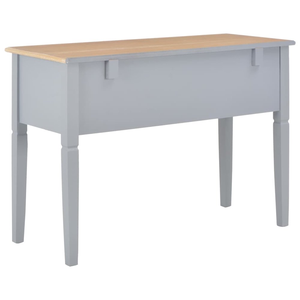 Writing Desk Gray MDF 43.1 in length, 17.7 in width, 30.5 in height. Picture 4