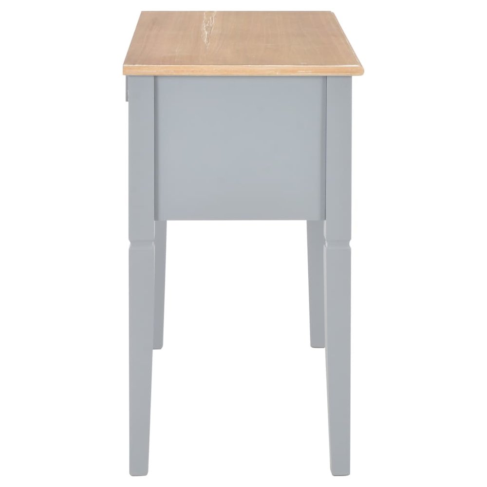 Writing Desk Gray MDF 43.1 in length, 17.7 in width, 30.5 in height. Picture 5