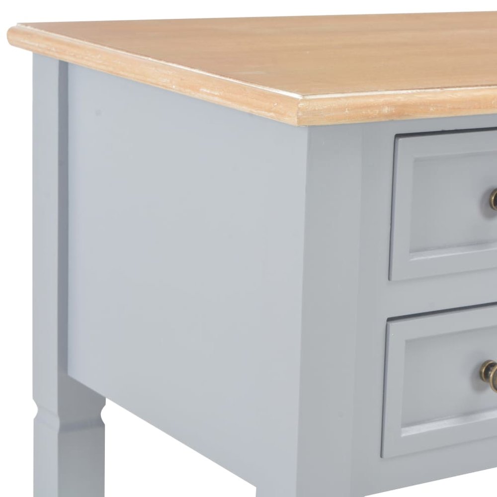 Writing Desk Gray MDF 43.1 in length, 17.7 in width, 30.5 in height. Picture 6