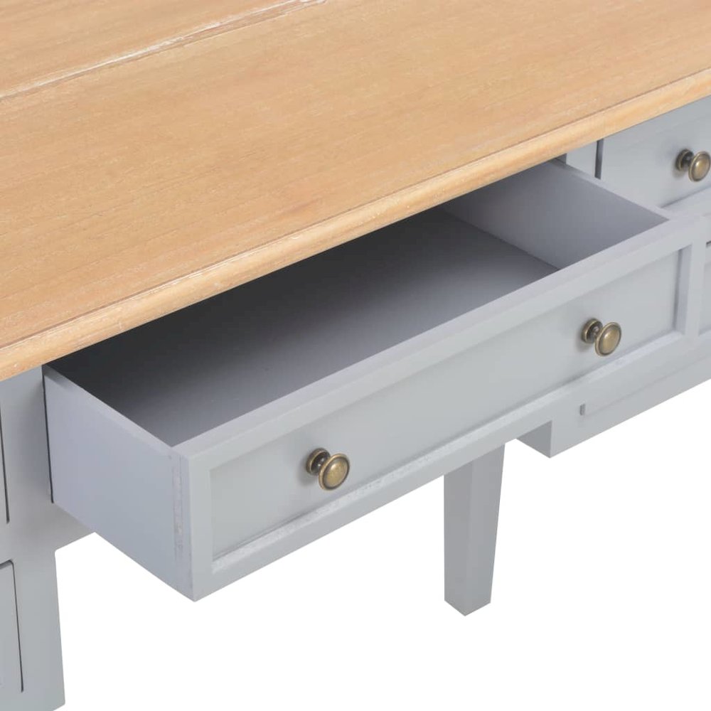 Writing Desk Gray MDF 43.1 in length, 17.7 in width, 30.5 in height. Picture 7
