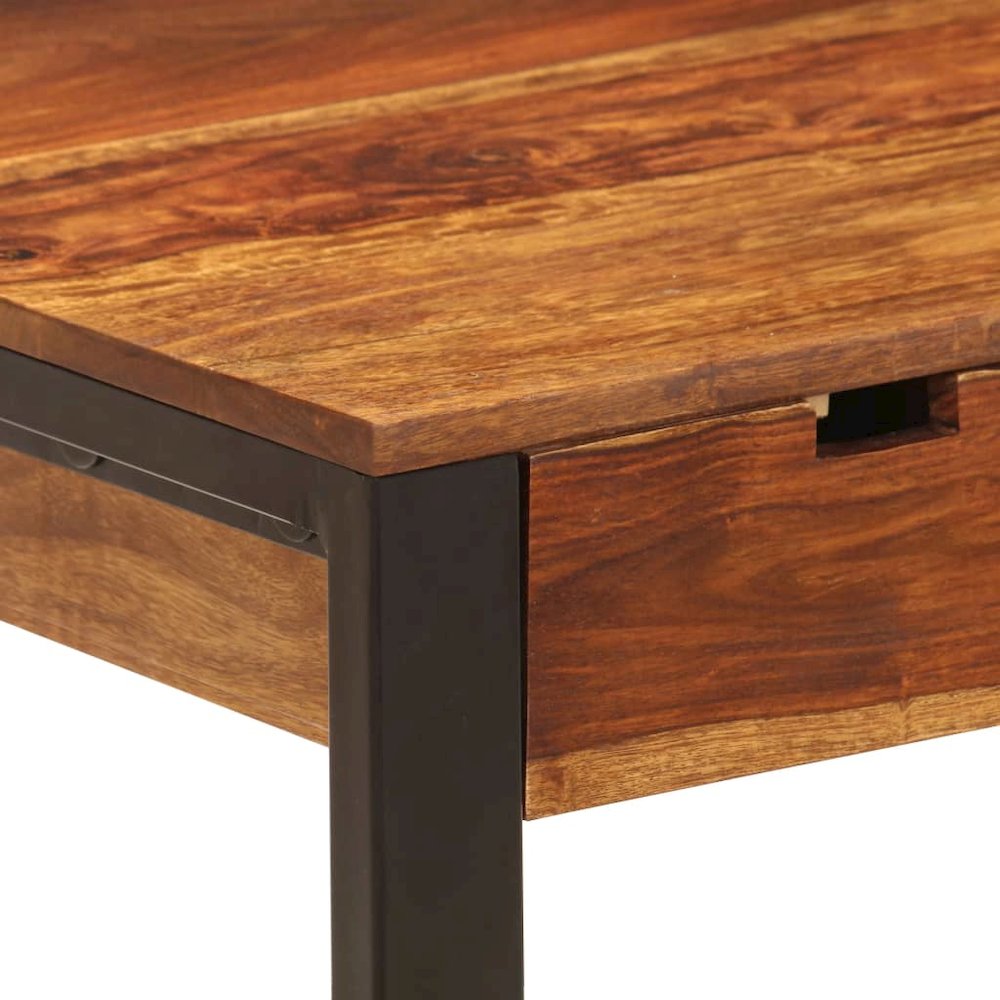 Desk Sheesham wood brown, black Sheesham wood and powder-coated steel. Picture 5