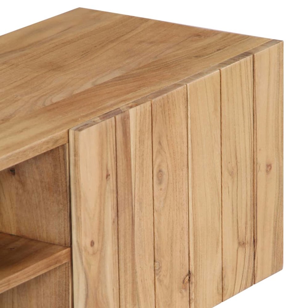 TV Stand Natural Wood Solid Acacia Wood 55.1 in Width TV Stand. Picture 5