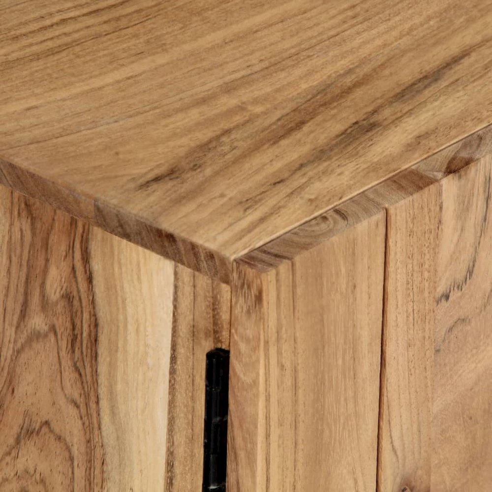 TV Stand Natural Wood Solid Acacia Wood 55.1 in Width TV Stand. Picture 7