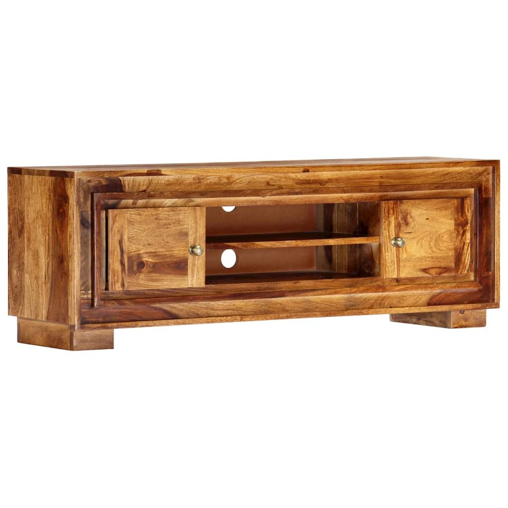 TV Cabinet Brown Solid Sheesham Wood Medium TV Cabinet. Picture 11
