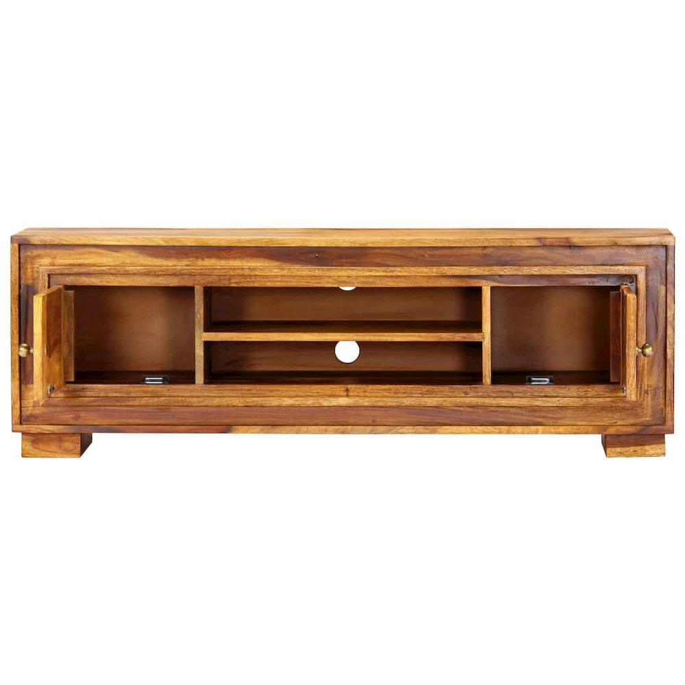 TV Cabinet Brown Solid Sheesham Wood Medium TV Cabinet. Picture 4