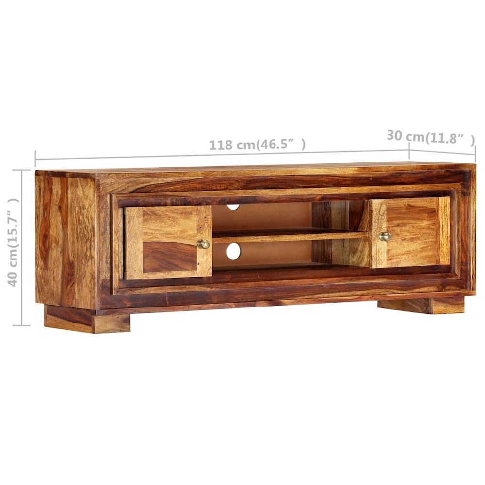 TV Cabinet Brown Solid Sheesham Wood Medium TV Cabinet. Picture 9