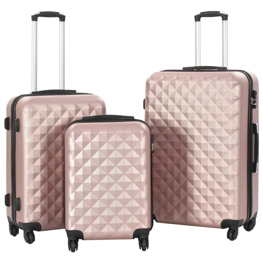 Hardcase Trolley Set 3 pcs Rose Gold ABS. Picture 1