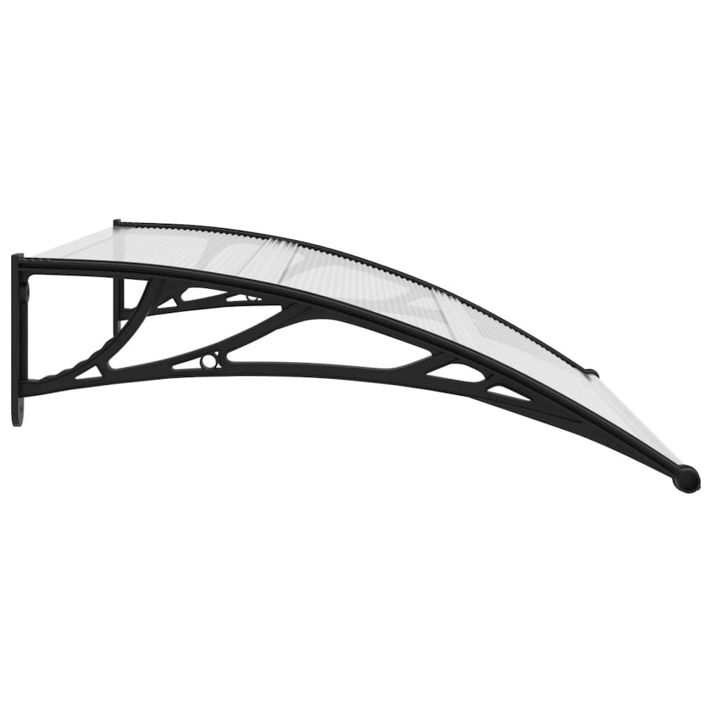 vidaXL Door Canopy Black and Transparent 47.2"x31.5" PC, 144813. Picture 3