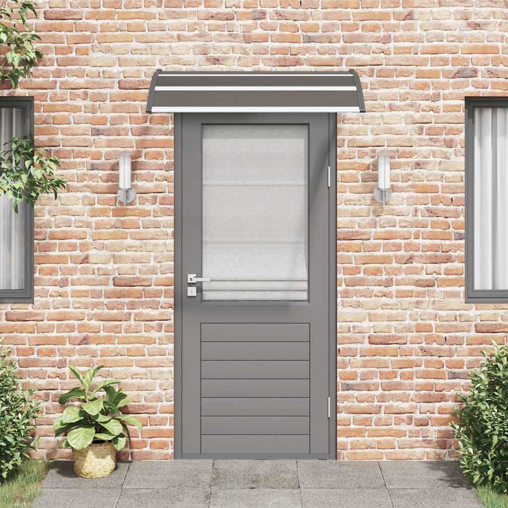Door Canopy Black Polycarbonate, ABS, Aluminum 47.2 x 29.5 in. Picture 3