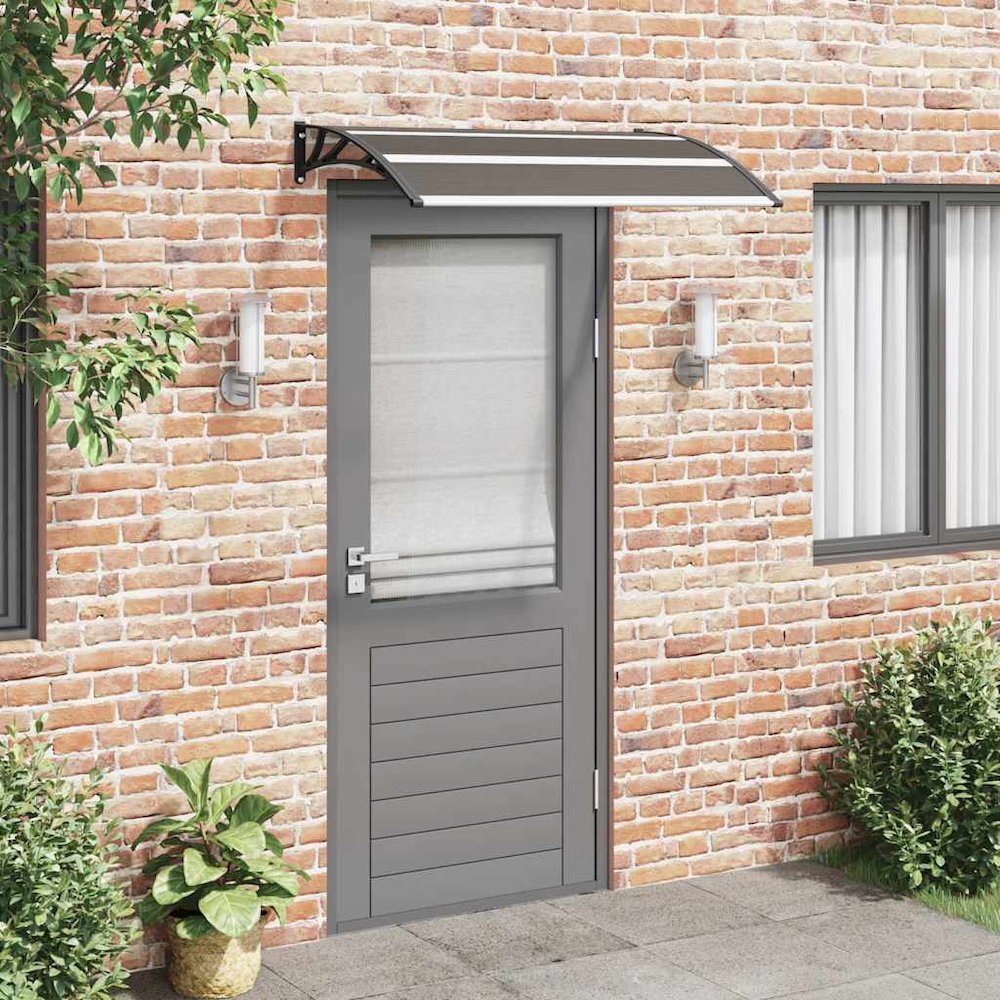 Door Canopy Black Polycarbonate, ABS, Aluminum 47.2 x 29.5 in. Picture 2