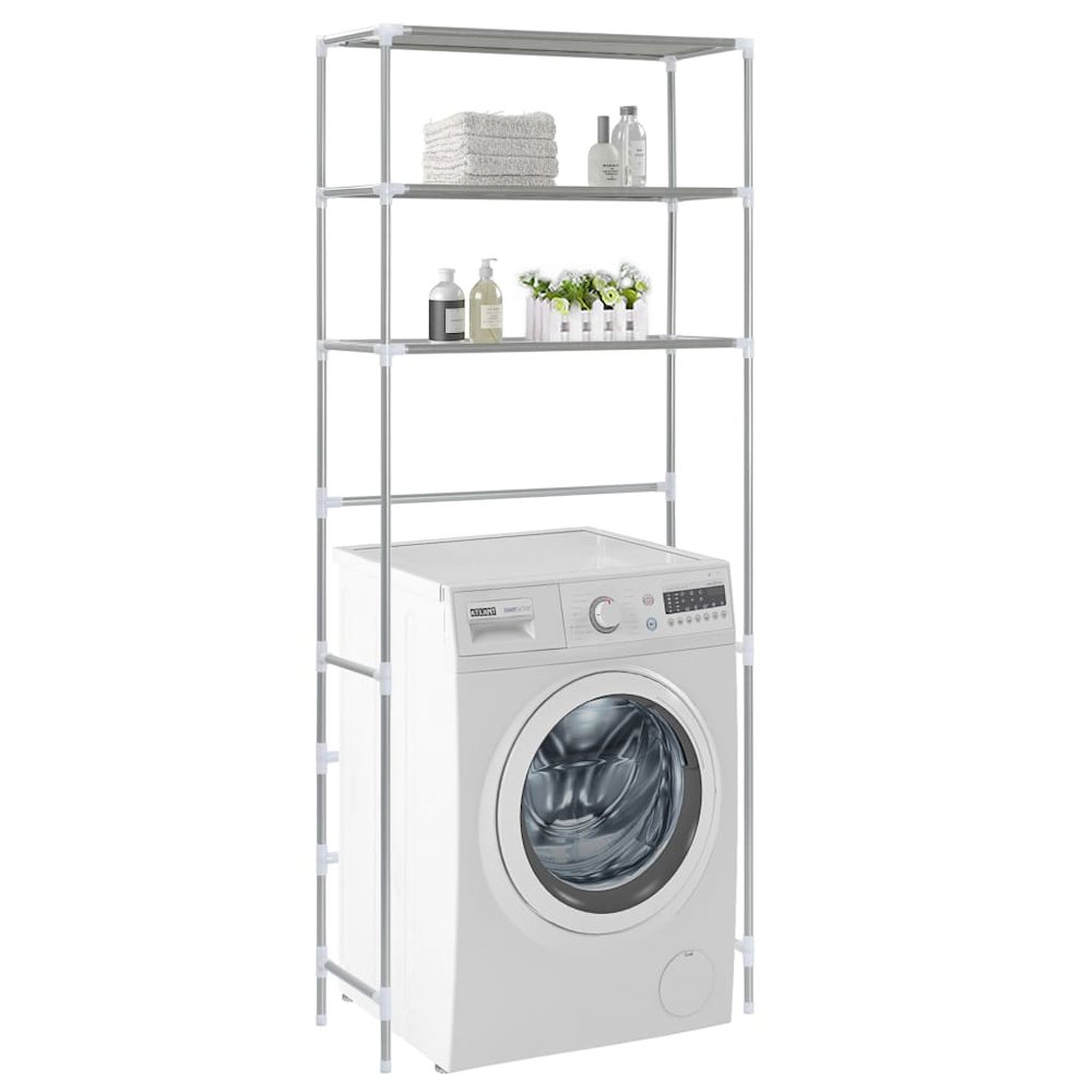 Storage Rack Over Laundry Silver. Picture 1