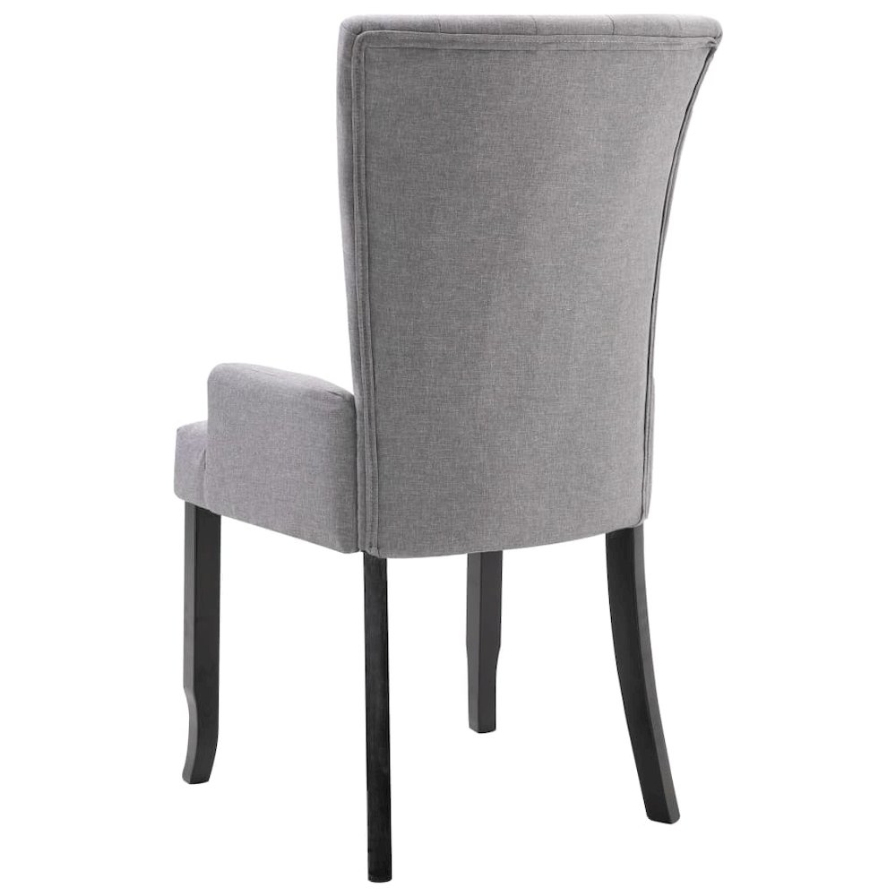 Dining Chair Light Grey Polyester and Solid Oak Wood Standard. Picture 4