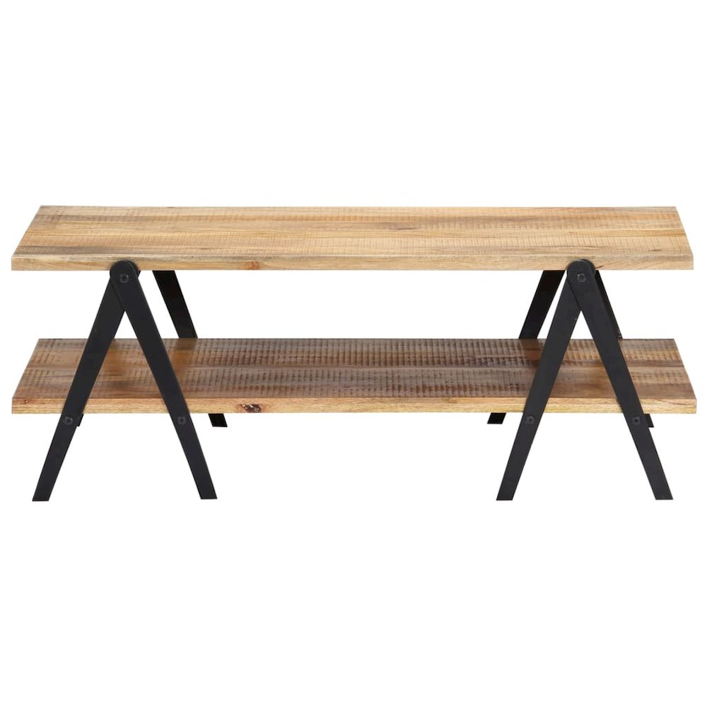 Coffee Table Brown Solid mango wood, powder-coated steel Medium. Picture 3