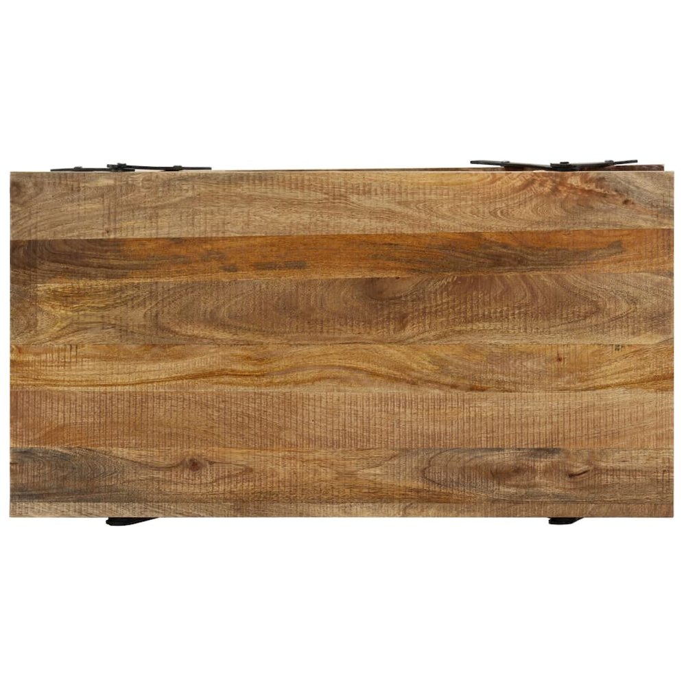 Coffee Table Brown Solid mango wood, powder-coated steel Medium. Picture 4