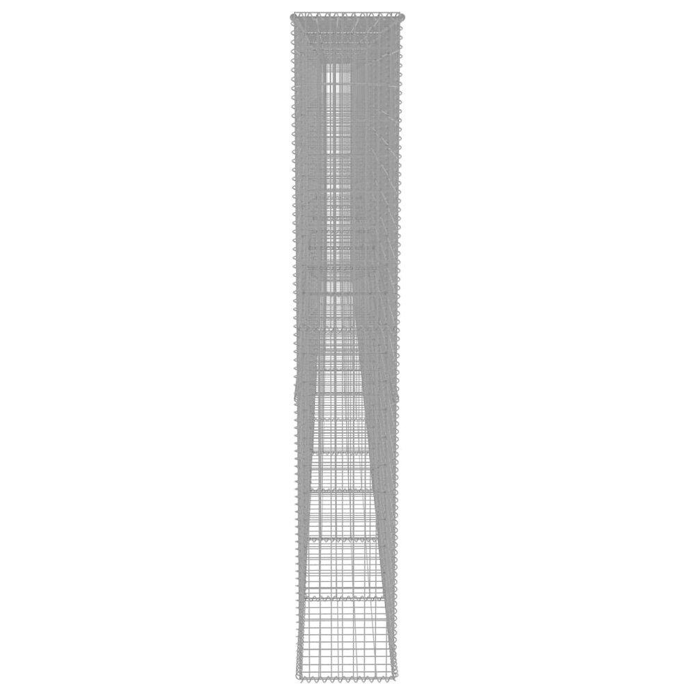 vidaXL Gabion Wall with Covers Galvanised Steel 354.3"x19.7"x78.7", 144916. Picture 4