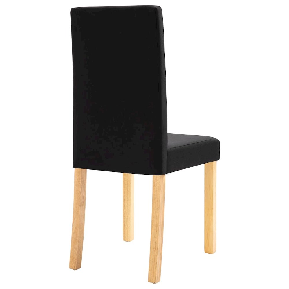 Dining Chair Set of 4 Black Fabric and Rubber Wood Standard. Picture 6