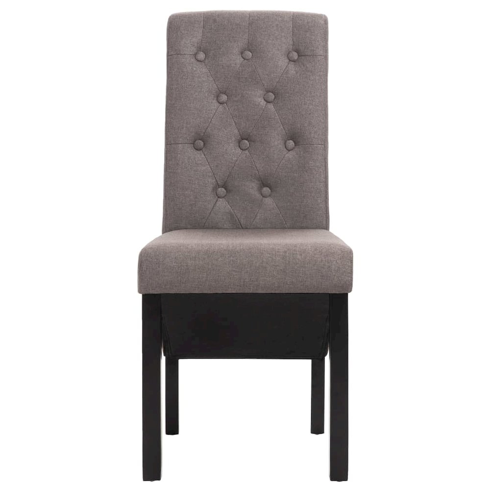 Dining Chair Set of 2 Taupe Fabric, Rubber wood Standard. Picture 3