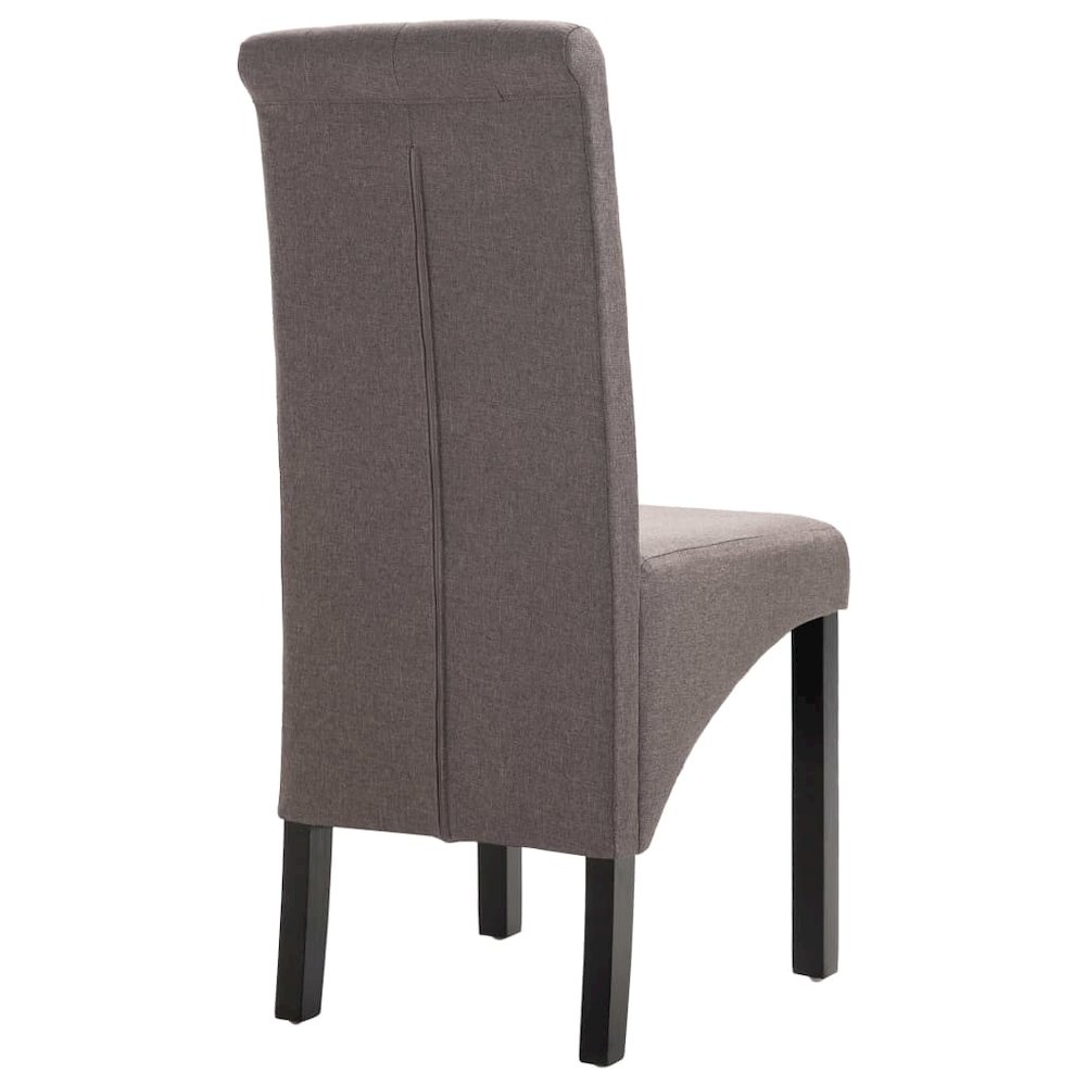 Dining Chair Set of 2 Taupe Fabric, Rubber wood Standard. Picture 5